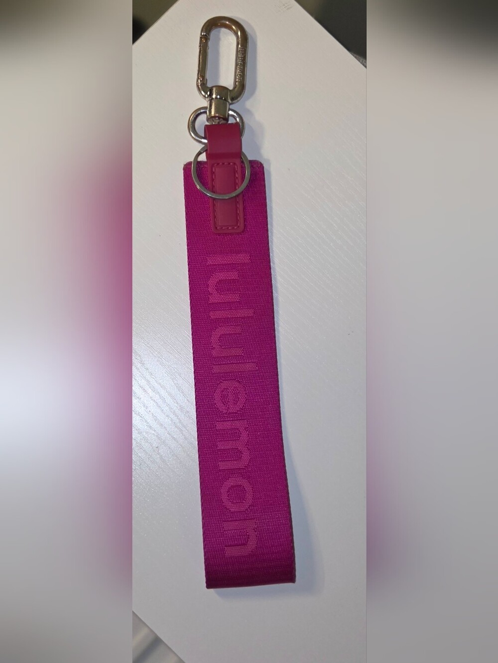 Pink Lululemon Never Lost Keychain 12"